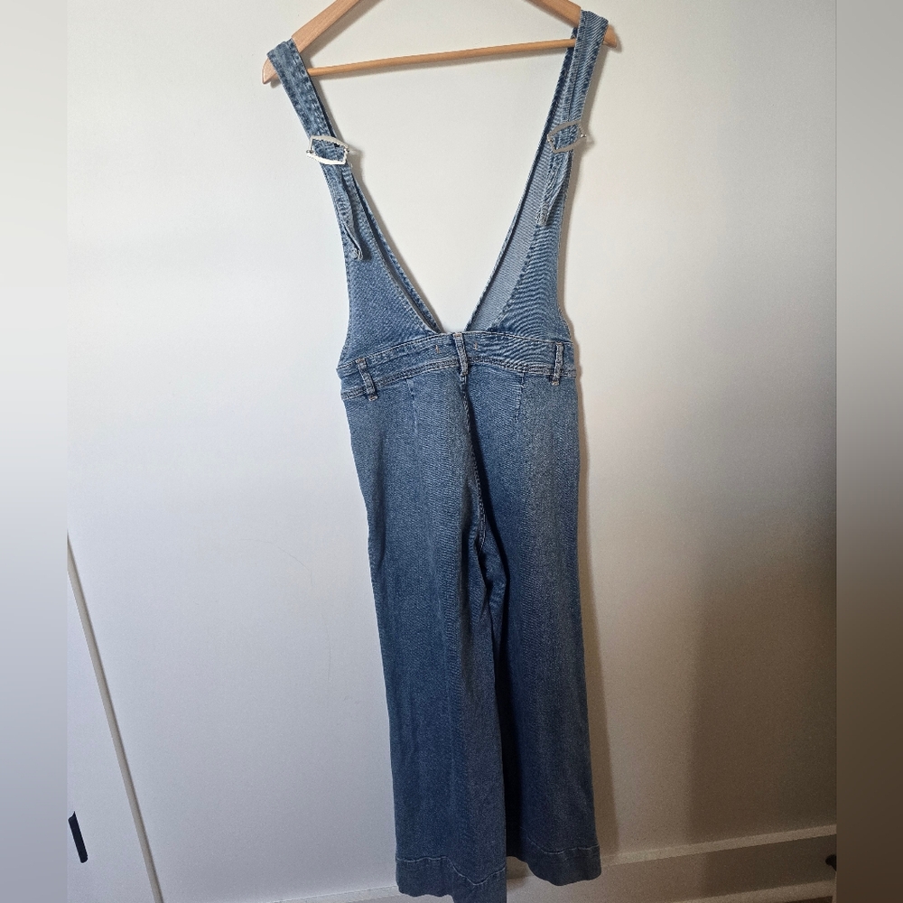 Free People A-Line Denim Overalls, Size 6 - Picture 8 of 9